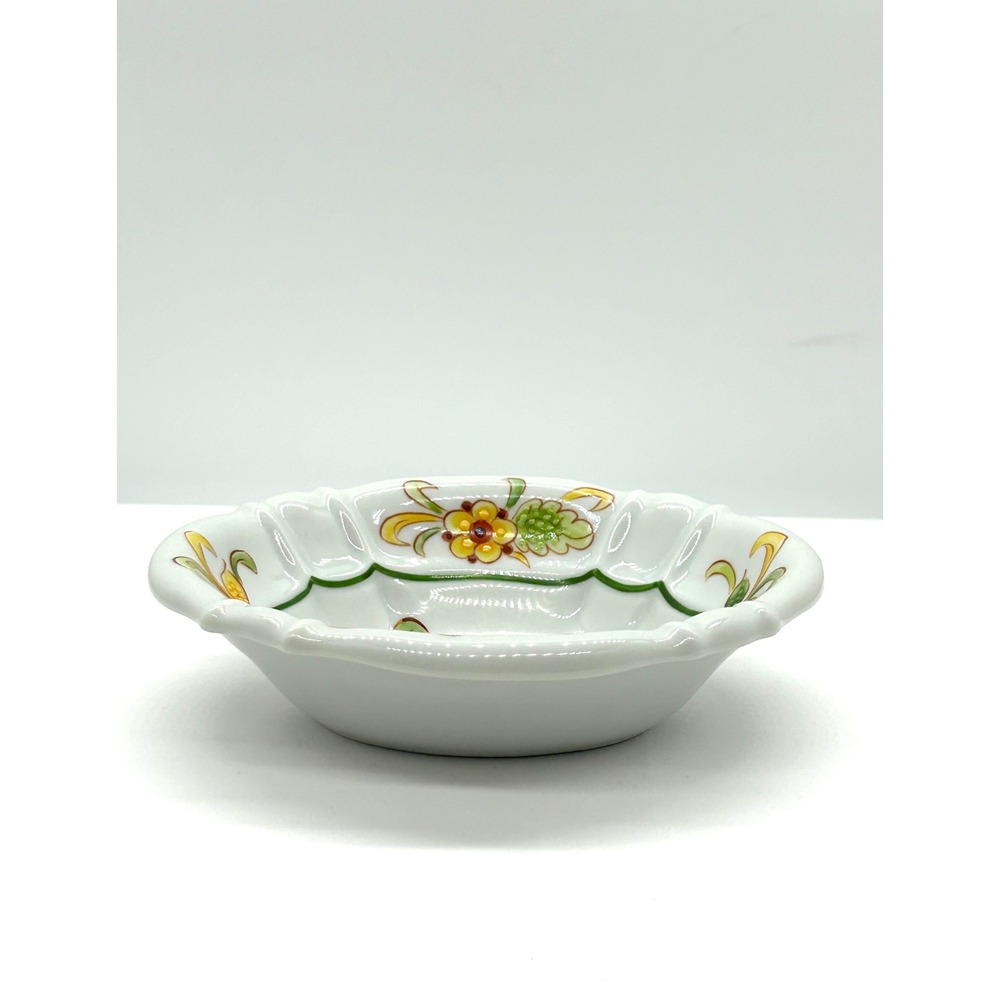 Sherle Wagner Italy Hand Painted Floral Porcelain Scalloped Soap Trinket Dish - Picture 11 of 13